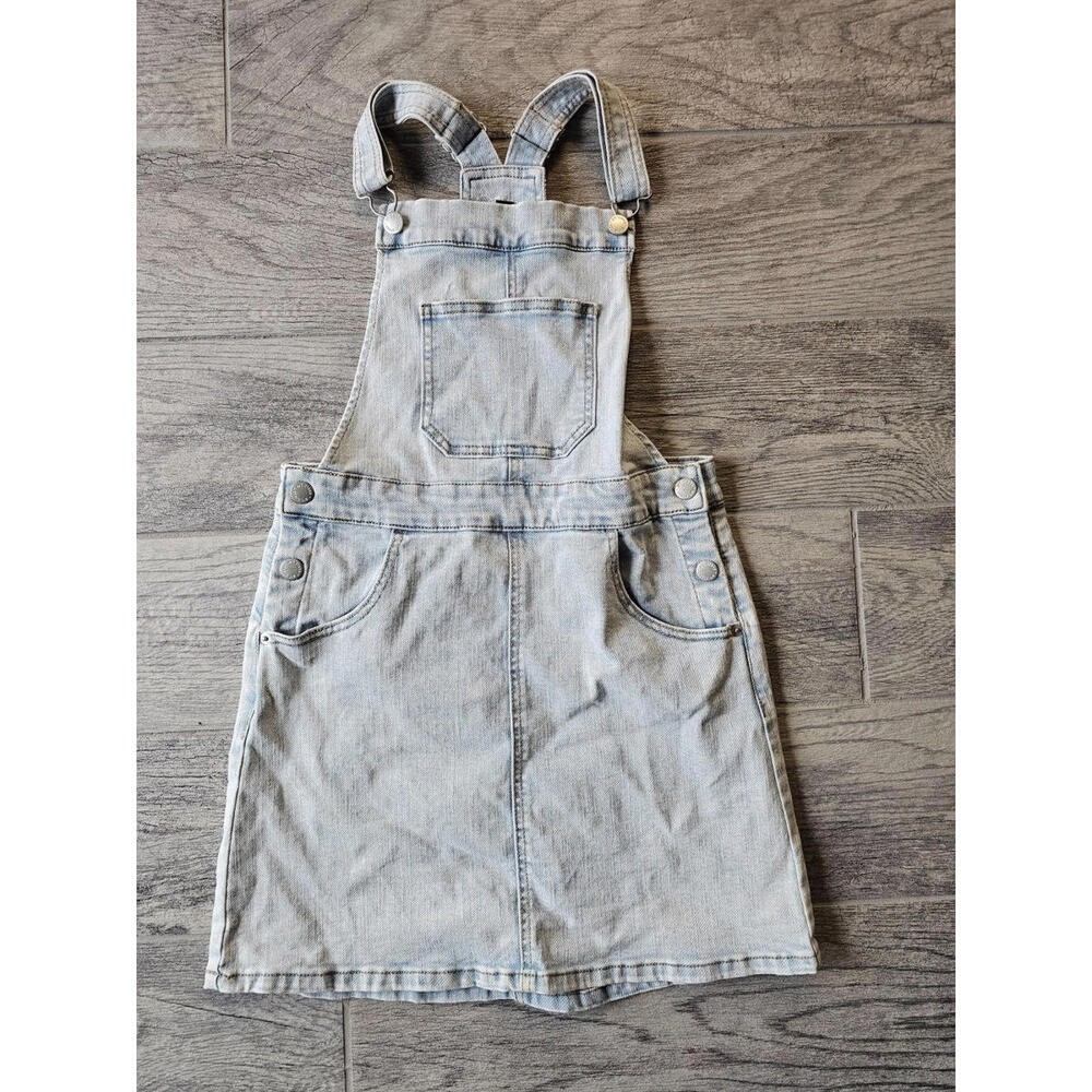 Girls art class denim overalls jean dress size large 10-12 light blue